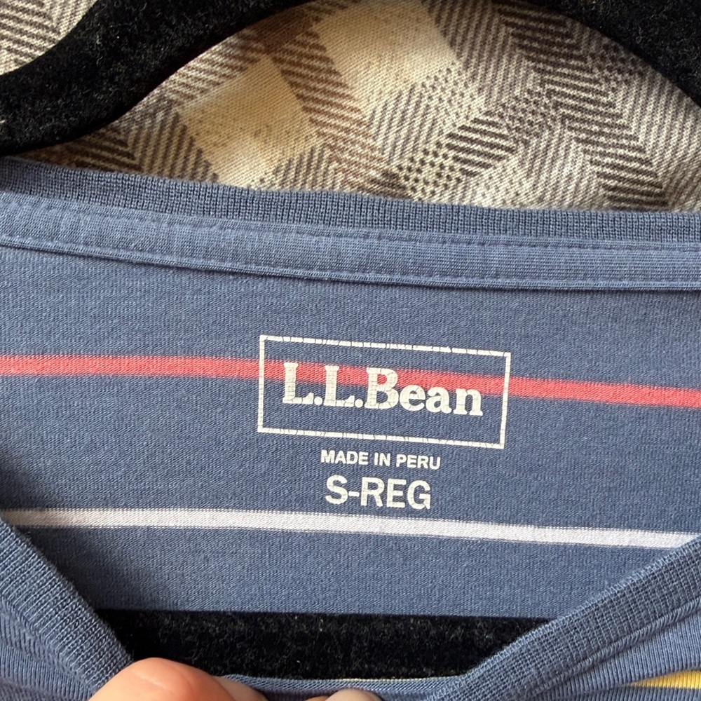 L.L. Bean Blue Striped T Shirt - Picture 7 of 8
